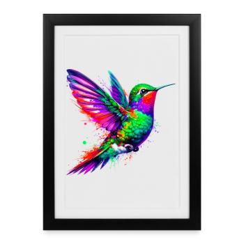 Hummingbird - Framed poster (27 × 37 cm) - black - Front