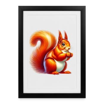 Écureuil - Affiche encadrée (27 × 37 cm) - noir - Devant