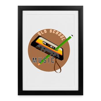 Old school music - Framed poster (27 × 37 cm) - black - Front