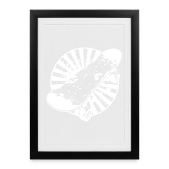 Skateboard Graphics - Framed poster (27 × 37 cm) - black - Front