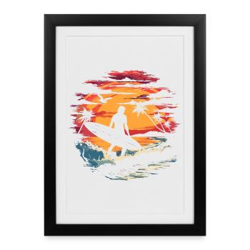 Graphisme Surfer - Affiche encadrée (27 × 37 cm) - noir - Devant