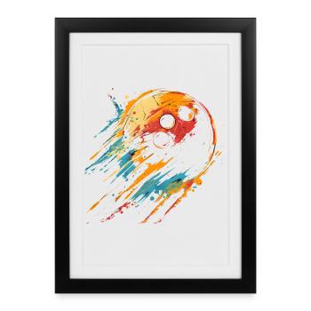 Boule de bowling des années 90 - Affiche encadrée (27 × 37 cm) - noir - Devant