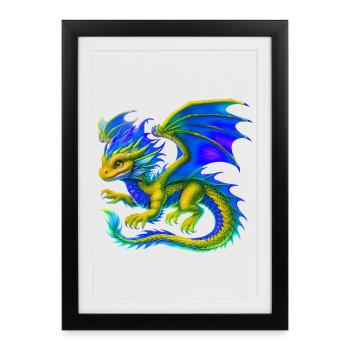 Dragon - Framed poster (27 × 37 cm) - black - Front