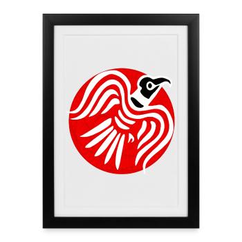 Viking Raven - Framed poster (27 × 37 cm) - black - Front
