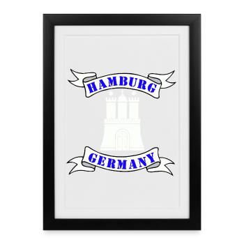 Hambourg, Allemagne , Hammerburg - Affiche encadrée (27 × 37 cm) - noir - Devant