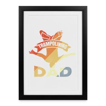 Funny Trampoline Father - Framed poster (27 × 37 cm) - black - Front