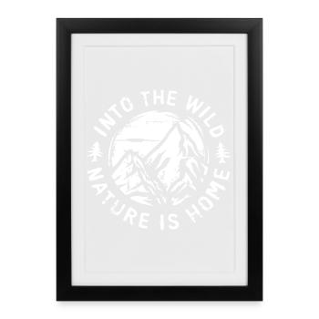 Outdoor Love with Mountains - into the wild nature - Framed poster (27 × 37 cm) - black - Front