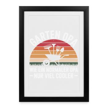 Garten Opa wie ein normaler nur viel cooler - Gerahmtes Poster (27 × 37 cm) - Schwarz - Vorne