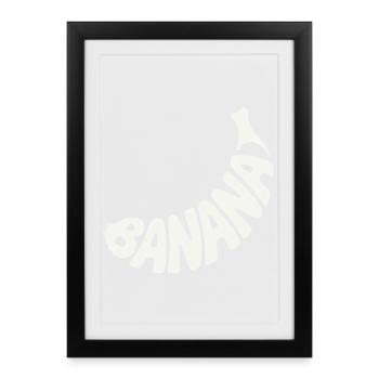 Banana Fruit Word Art - Framed poster (27 × 37 cm) - black - Front