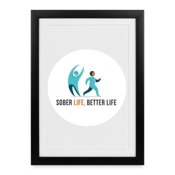 Sober Life. Better Life - Framed poster (27 × 37 cm) - black - Front