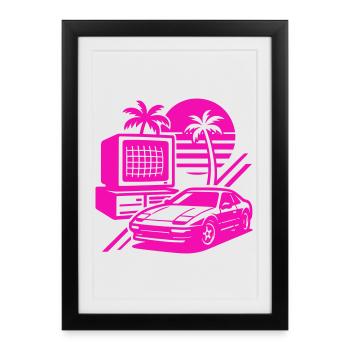 Miami Retro Pop Art - Framed poster (27 × 37 cm) - black - Front