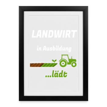 Landwirt in Ausbildung Traktor Motiv - Gerahmtes Poster (27 × 37 cm) - Schwarz - Vorne