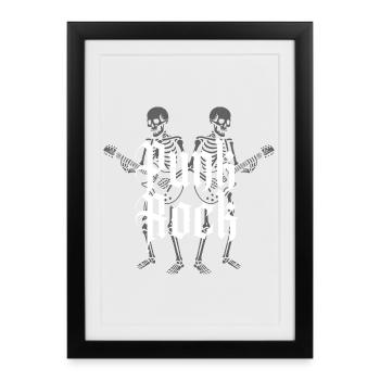 Skull and Guitar Punk Rock Design - Framed poster (27 × 37 cm) - black - Front