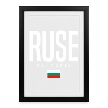 Ruse Bulgarie - Affiche encadrée (27 × 37 cm) - noir - Devant