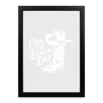 Cool Country Western Line Dancing Dad Design - Framed poster (27 × 37 cm) - black - Front