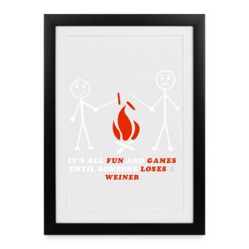 Camping amusant – C’est amusant jusqu’à ce que quelqu’un perde - Affiche encadrée (27 × 37 cm) - noir - Devant