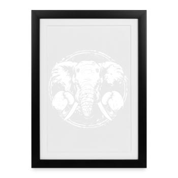 Elephant Boxer Boxing MMA - Framed poster (27 × 37 cm) - black - Front
