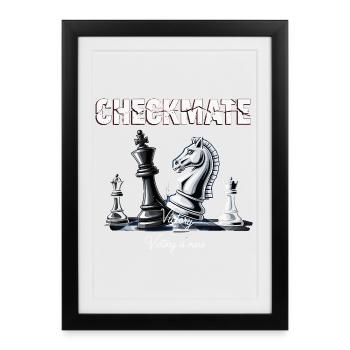 Strategic Chess Victory Design - Framed poster (27 × 37 cm) - black - Front