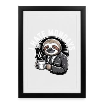 Humeur du lundi paresseux - Affiche encadrée (27 × 37 cm) - noir - Devant