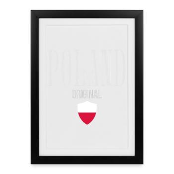 Polish flag, proud Polish - Framed poster (27 × 37 cm) - black - Front