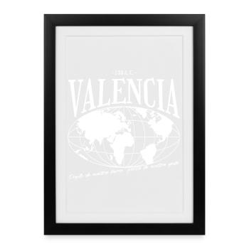 Carte du monde historique Valencia Design - Affiche encadrée (27 × 37 cm) - noir - Devant