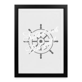 Ne bave pas, conception de dialecte amusante - Affiche encadrée (27 × 37 cm) - noir - Devant