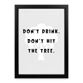 Humorvolles Baummotiv mit Spruch - Gerahmtes Poster (27 × 37 cm) - Schwarz - Vorne