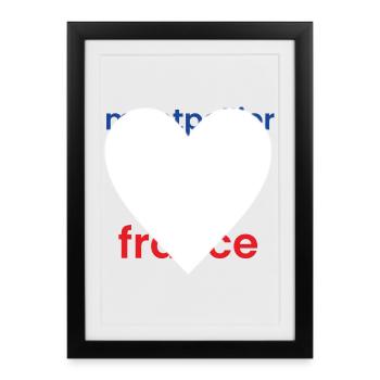 Coeur avec symbole de paix aux couleurs pastel - Affiche encadrée (27 × 37 cm) - noir - Devant