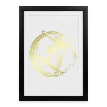 Skateboarding Silhouette Skateboard - Framed poster (27 × 37 cm) - black - Front