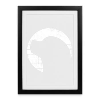 Hund Zeichnung - Gerahmtes Poster (27 × 37 cm) - Schwarz - Vorne