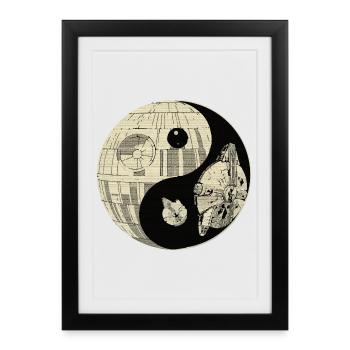Galactic Yin Yang Space Duel - Framed poster (27 × 37 cm) - black - Front
