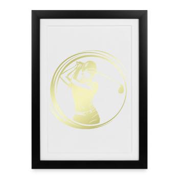 Golfer Silhouette - Framed poster (27 × 37 cm) - black - Front