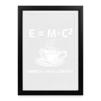 Café buveur de café Formule E=MC2 - Affiche encadrée (27 × 37 cm) - noir - Devant