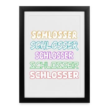 Serrurier comme métier - Affiche encadrée (27 × 37 cm) - noir - Devant
