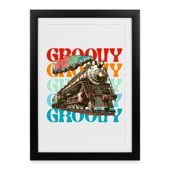 Train Groove Retro Color - Framed poster (27 × 37 cm) - black - Front