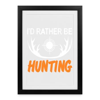 Hunting Time is Always Better Funny Humor - Gerahmtes Poster (27 × 37 cm) - Schwarz - Vorne