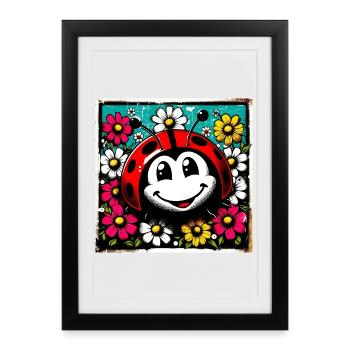 coccinelle - Affiche encadrée (27 × 37 cm) - noir - Devant