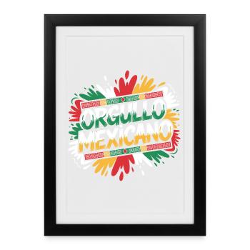 Orgullo Mexicano Mexico Mexican Flag - Framed poster (27 × 37 cm) - black - Front