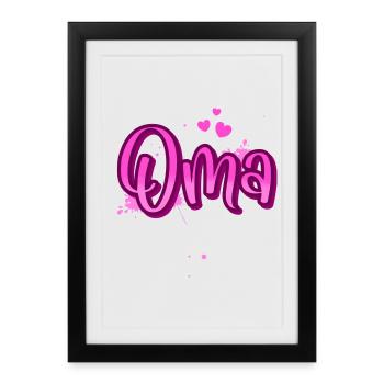 Grand-mère - Affiche encadrée (27 × 37 cm) - noir - Devant
