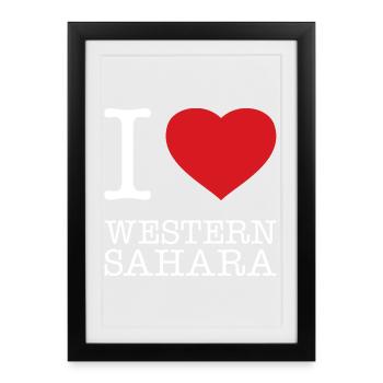 J’adore le Sahara occidental - Affiche encadrée (27 × 37 cm) - noir - Devant