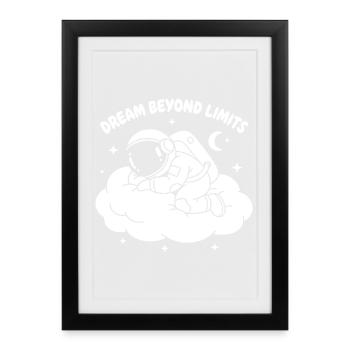 Dreaming Astronaut - Framed poster (27 × 37 cm) - black - Front