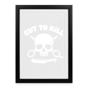 Skull Cut to Kill Motif - Framed poster (27 × 37 cm) - black - Front