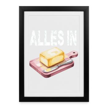 All In Butter Bread Art Humor - Framed poster (27 × 37 cm) - black - Front