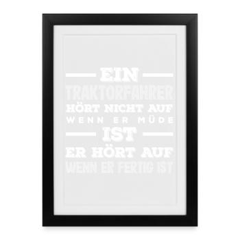 Funny Tractor Driver Gift - Framed poster (27 × 37 cm) - black - Front