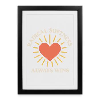 Hopepunk Kindness Rebellion Soft Activism Radical - Framed poster (27 × 37 cm) - black - Front