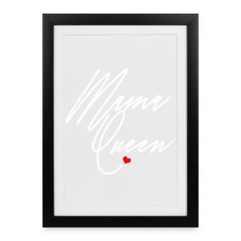 Mama Queen Noir Afro Mom Mélanine Proud Black Moms - Affiche encadrée (27 × 37 cm) - noir - Devant
