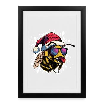 Bee Christmas Funny - Framed poster (27 × 37 cm) - black - Front