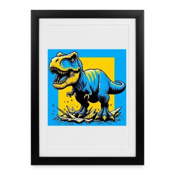 dinosaur - Framed poster (27 × 37 cm) - black - Front