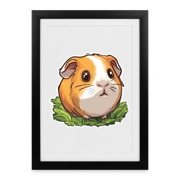 guinea pig - Framed poster (27 × 37 cm) - black - Front