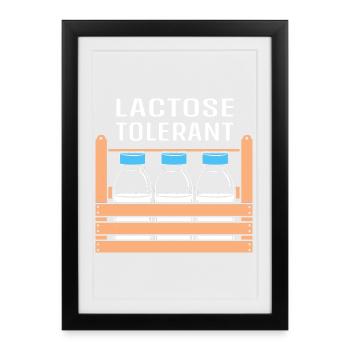 Flatulences Lait Lactose - Affiche encadrée (27 × 37 cm) - noir - Devant